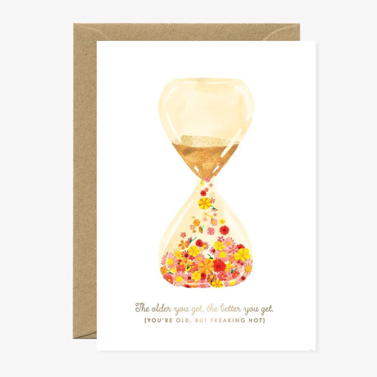 Carte Happy Birthday Sablier