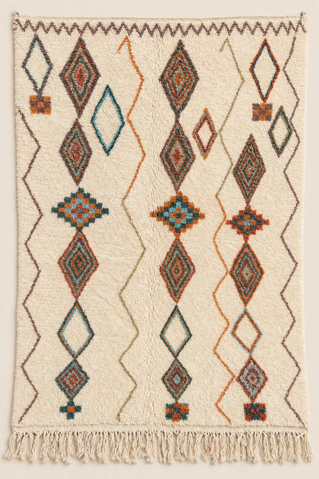 Tapis berbère Beni Ouarain 255 × 155 cm