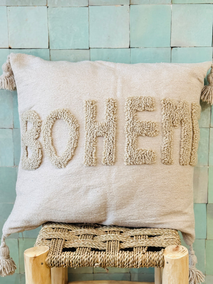 Coussin BOHEME beige