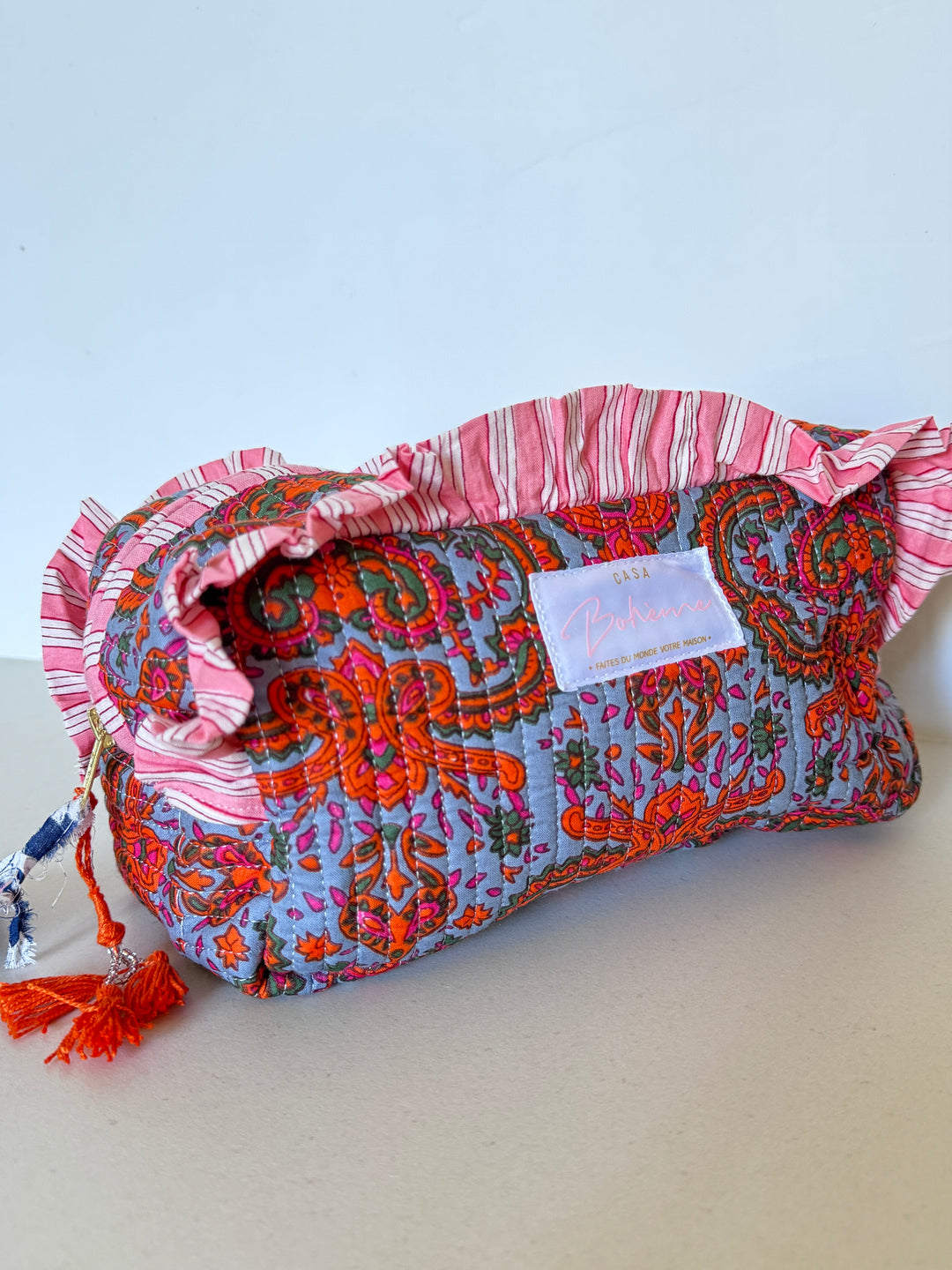 Trousse froufrou - Paisley Bleu Gris