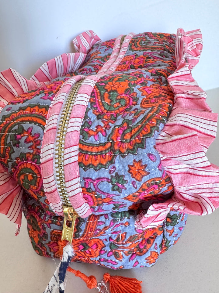Trousse froufrou - Paisley Bleu Gris