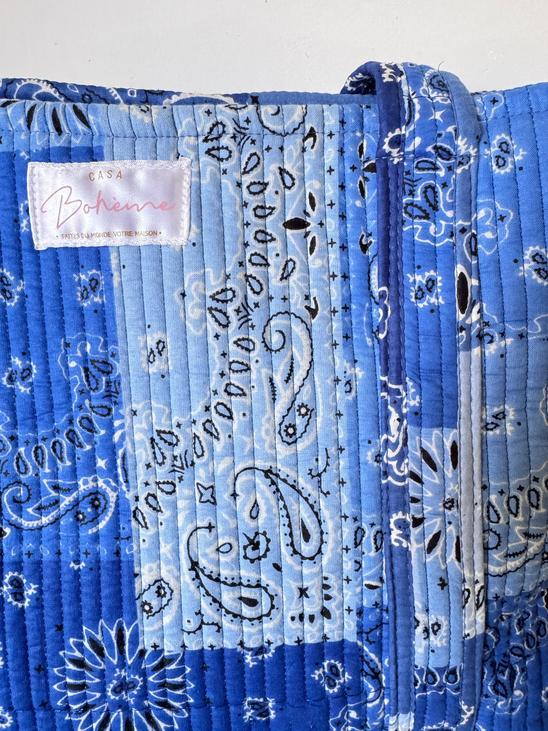 Cabas matelassé en coton – Bandana Bleu