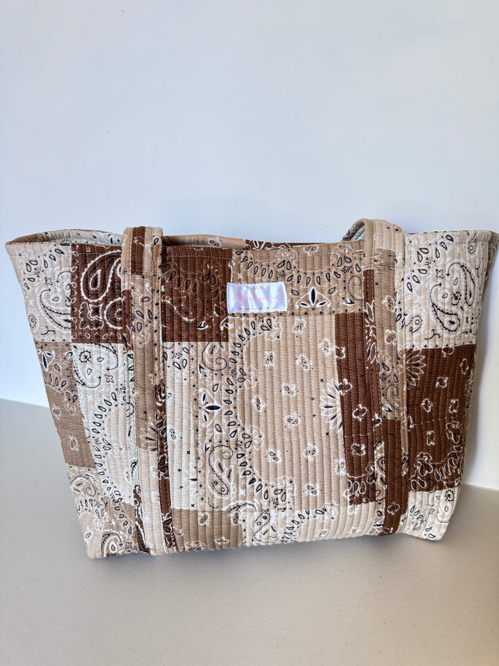 Cabas matelassé en coton – Bandana Beige