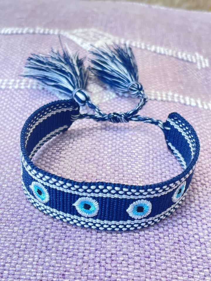 Bracelet tissé Oeil Bleu