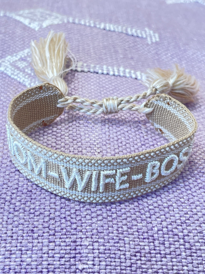 Bracelet tissé Mom Wife Boss