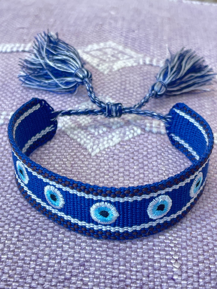 Bracelet tissé Oeil Bleu