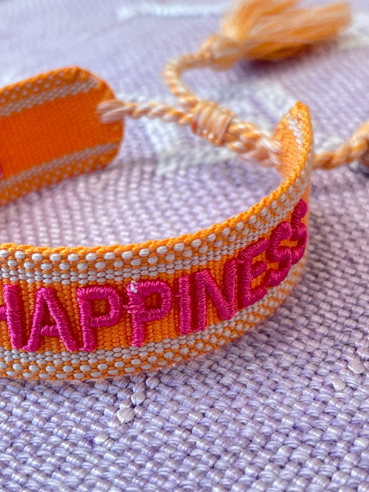 Bracelet tissé Love Peace Happiness