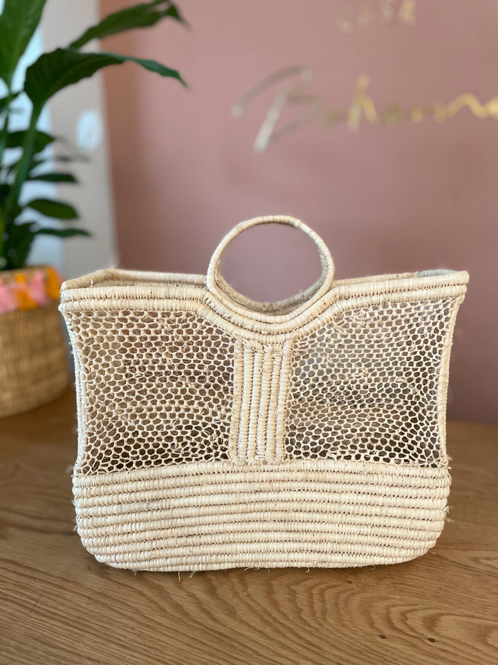 Panier Raphia avec son foulard