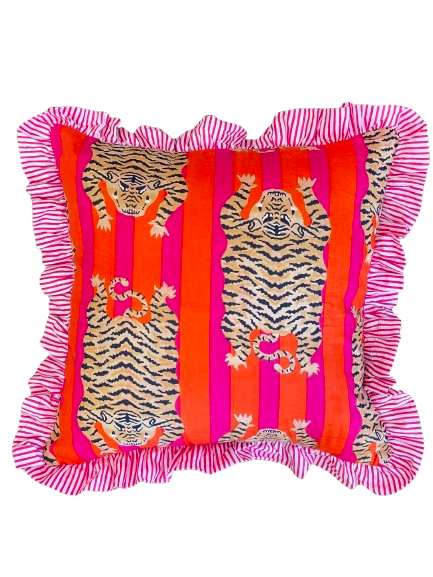 Coussin à volants - Tigre