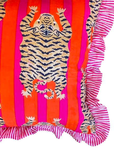 Coussin à volants - Tigre