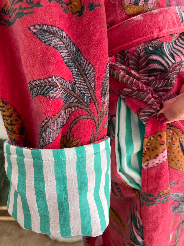 Kimono en velours Rouge