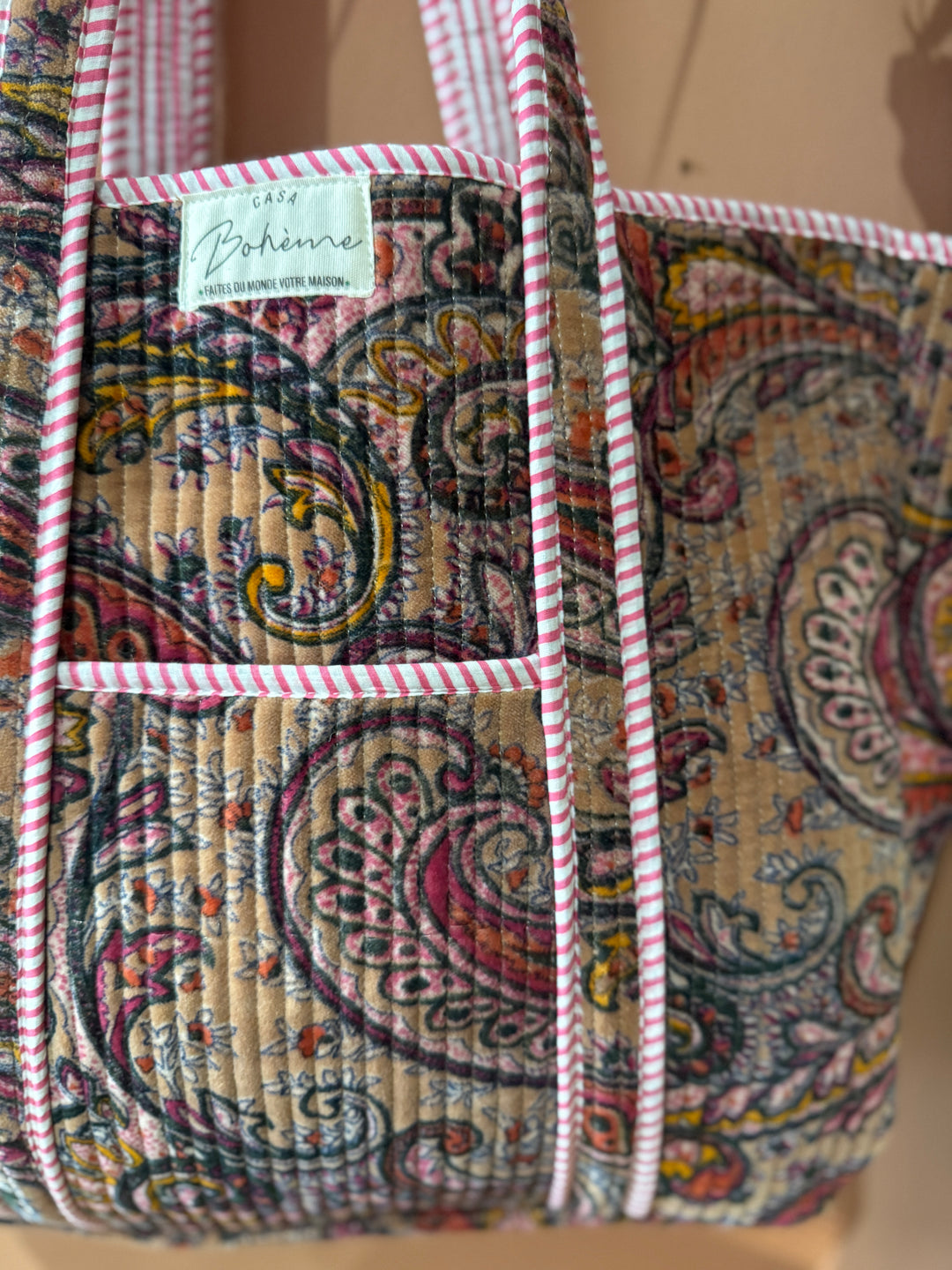 Cabas Velours Bandana