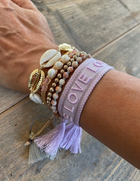 Bracelet tissé Love Peace Happiness